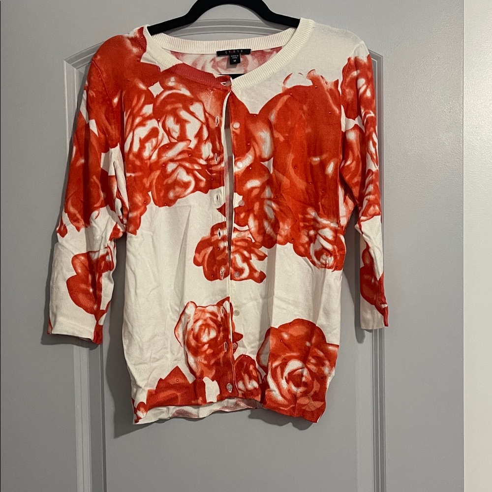 Cyrus Red and White Knit Top